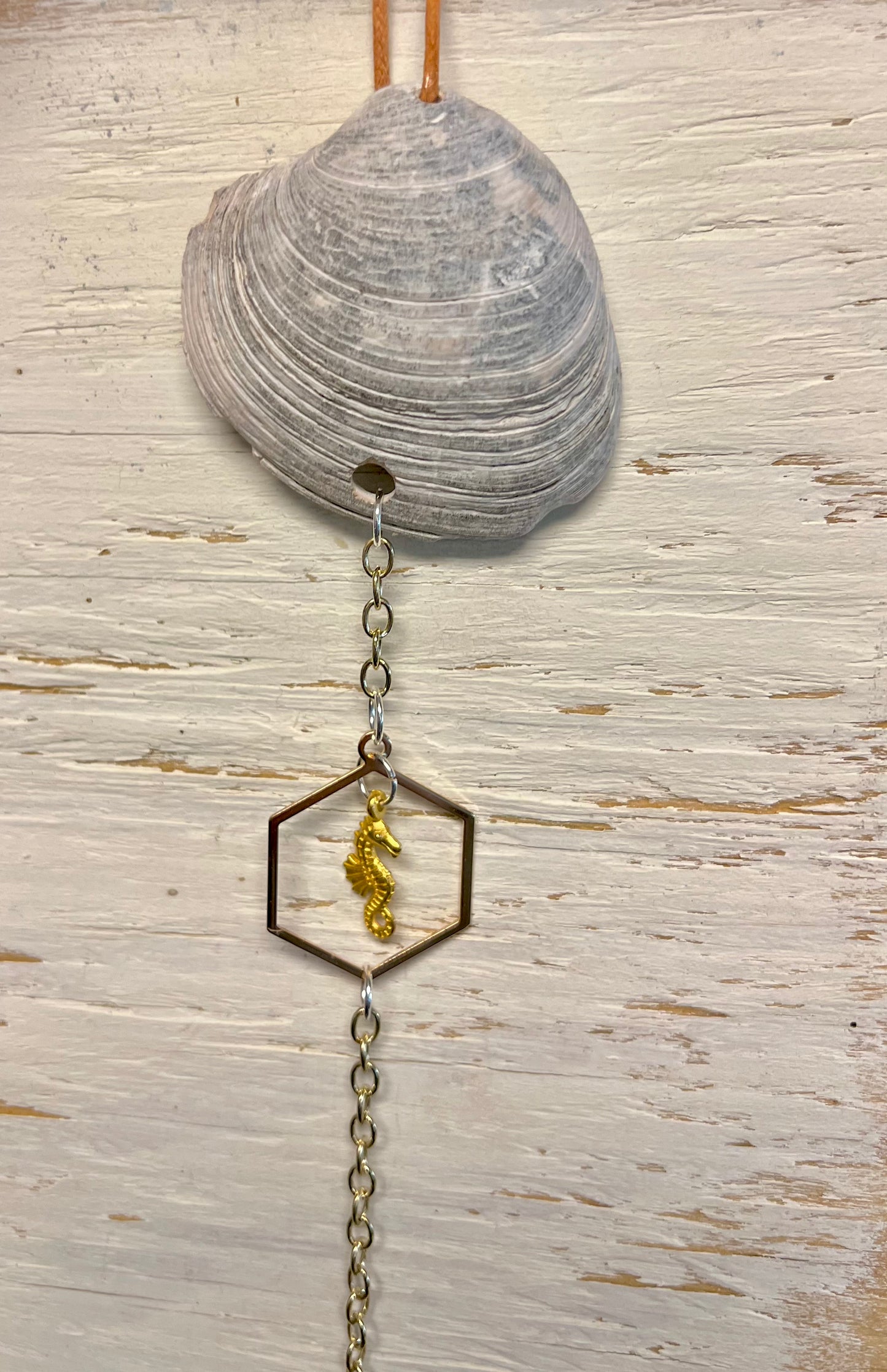 Golden Clam Shell Dangle