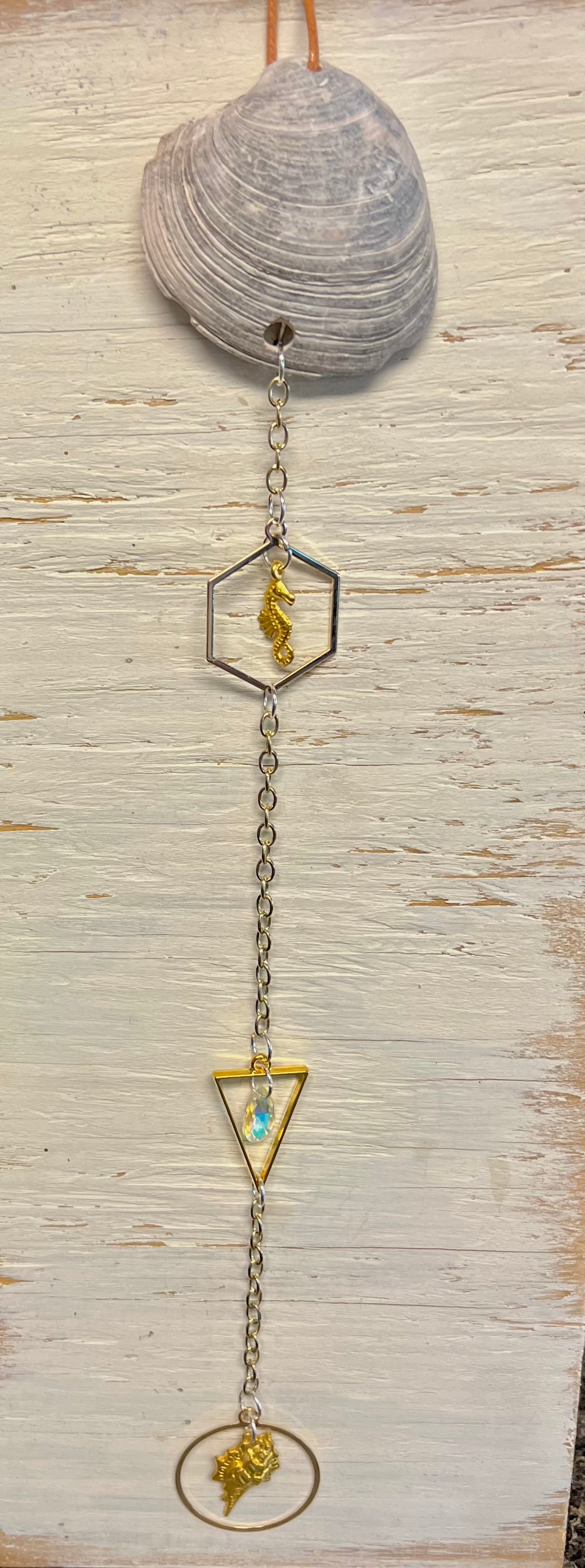 Golden Clam Shell Dangle