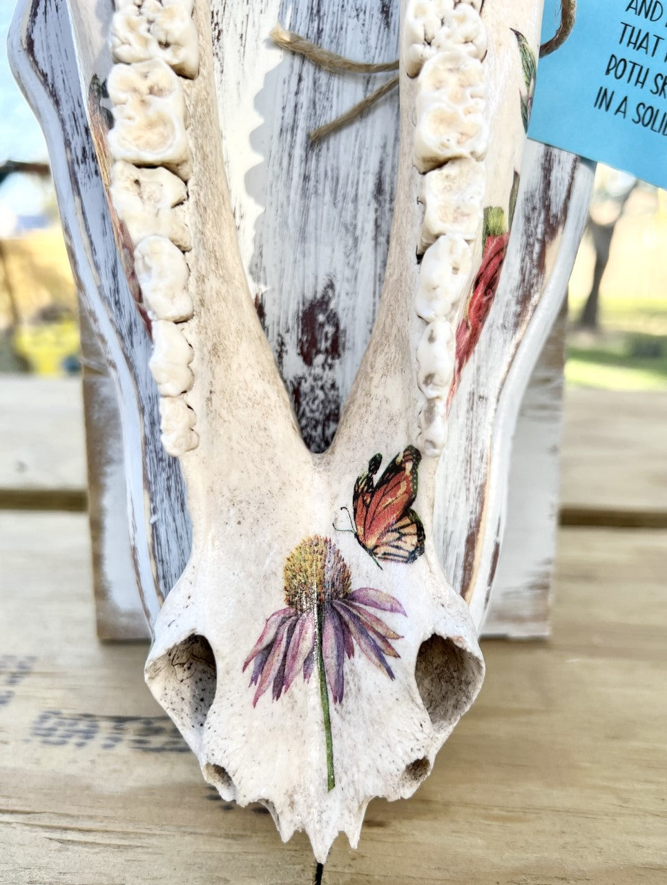 Floral Decopauged Hog Jaw