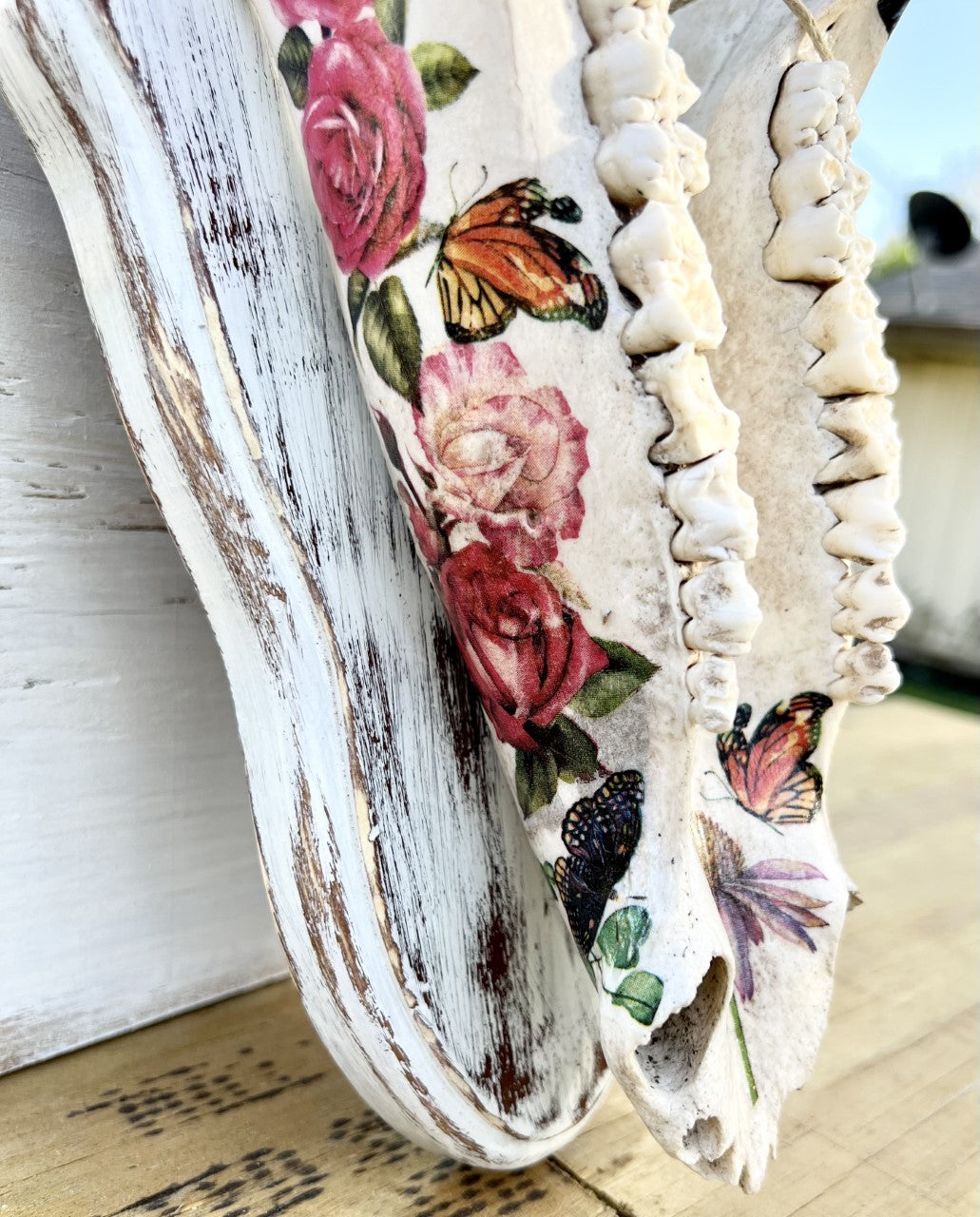 Floral Decopauged Hog Jaw