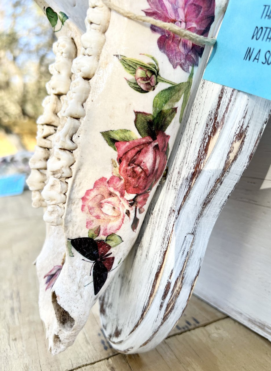 Floral Decopauged Hog Jaw