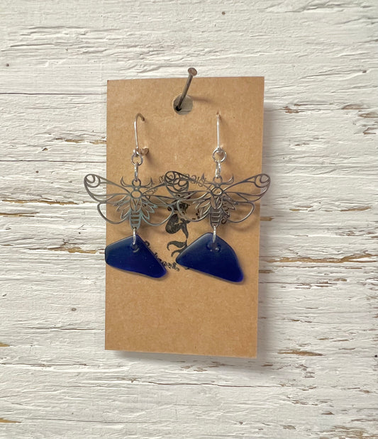 Blue Moth Dangles