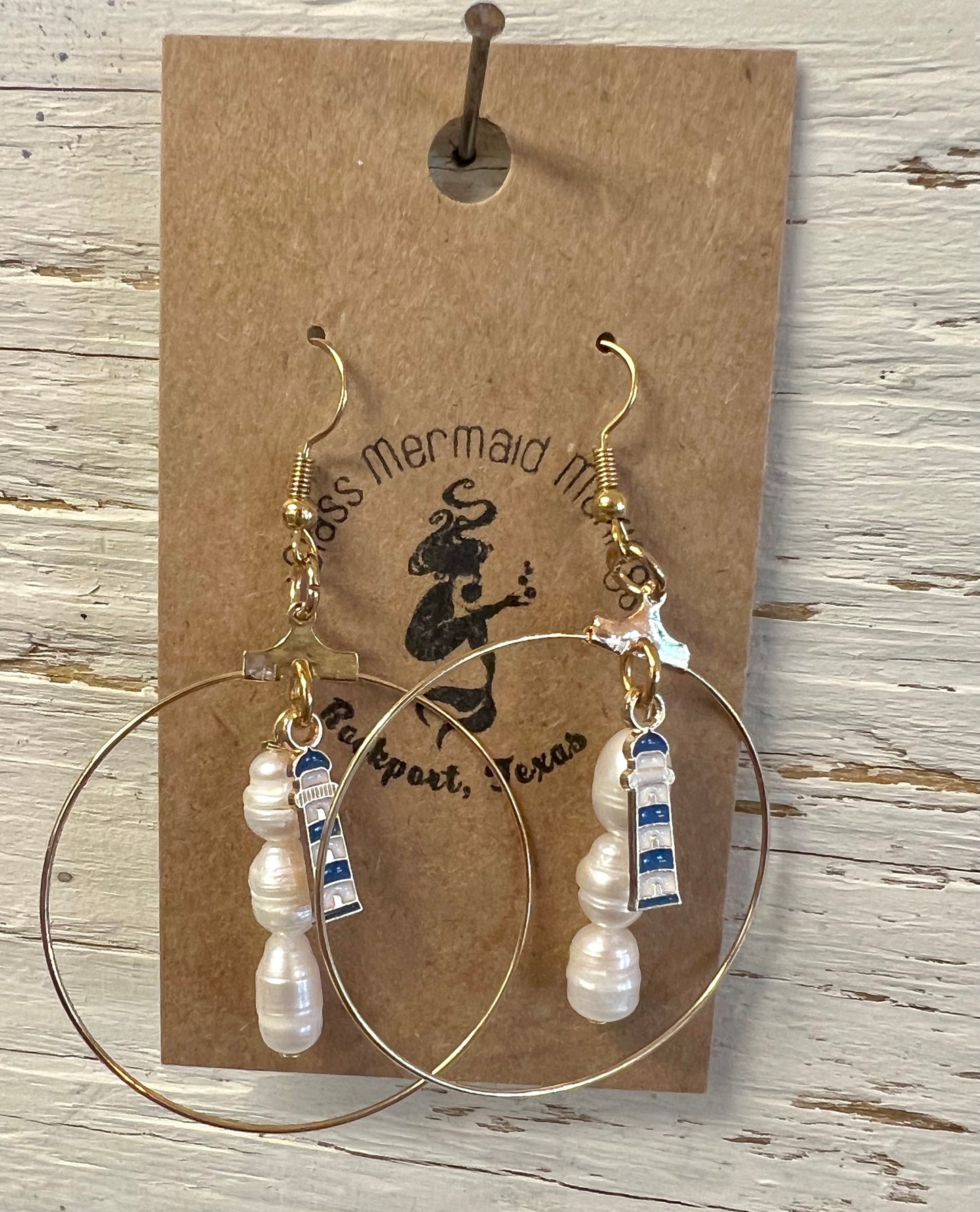 Lighthouse Pearl Hoops