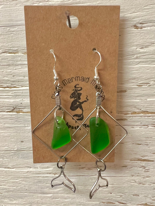 Green Geo Dangles