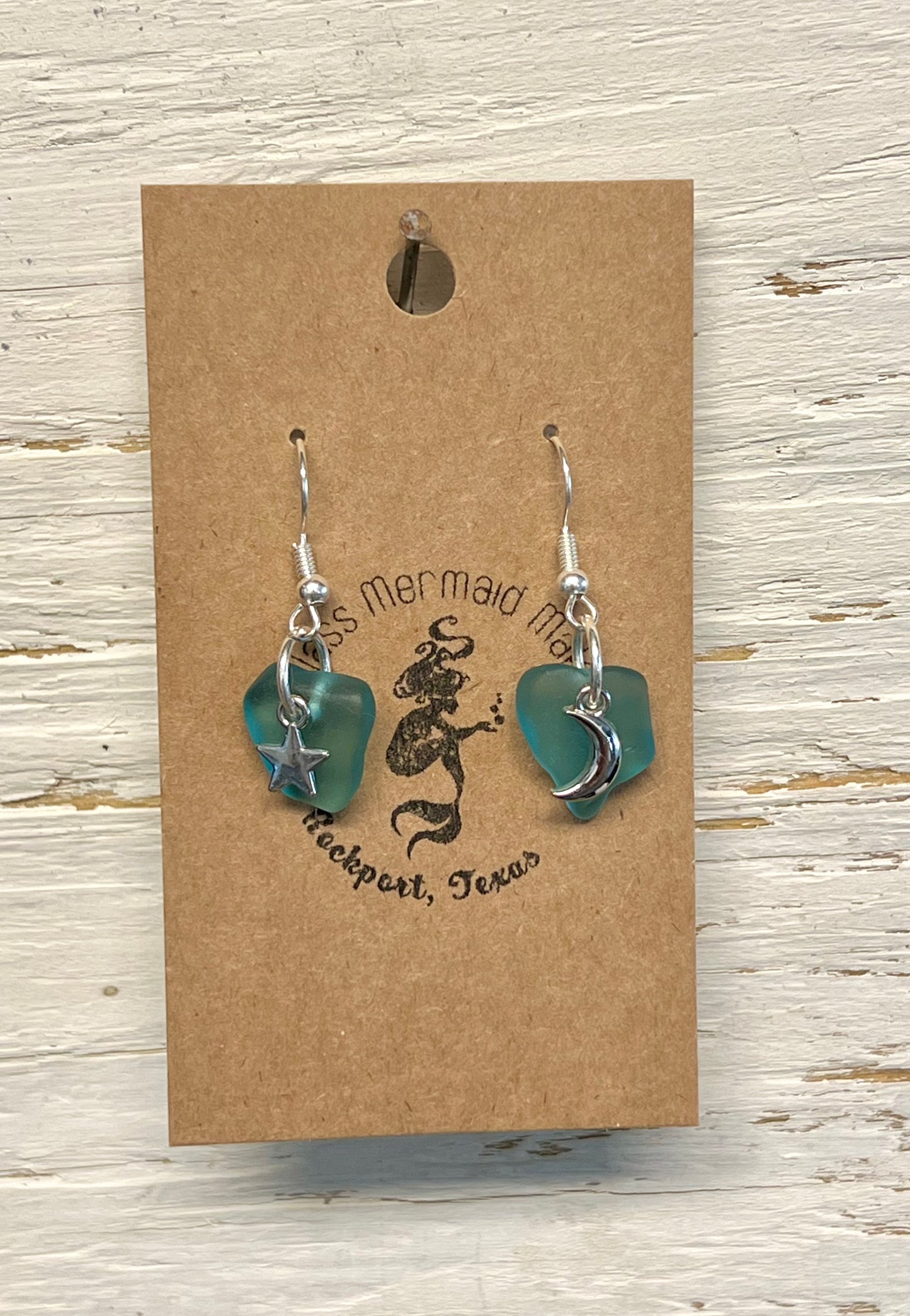 Moon & Star Aqua Dangles