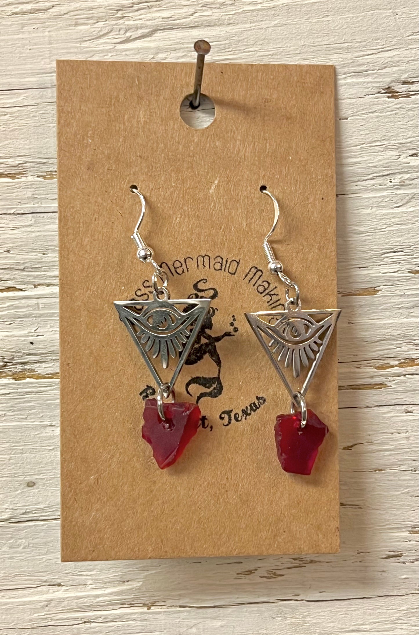 Red Triangle Charm Dangle