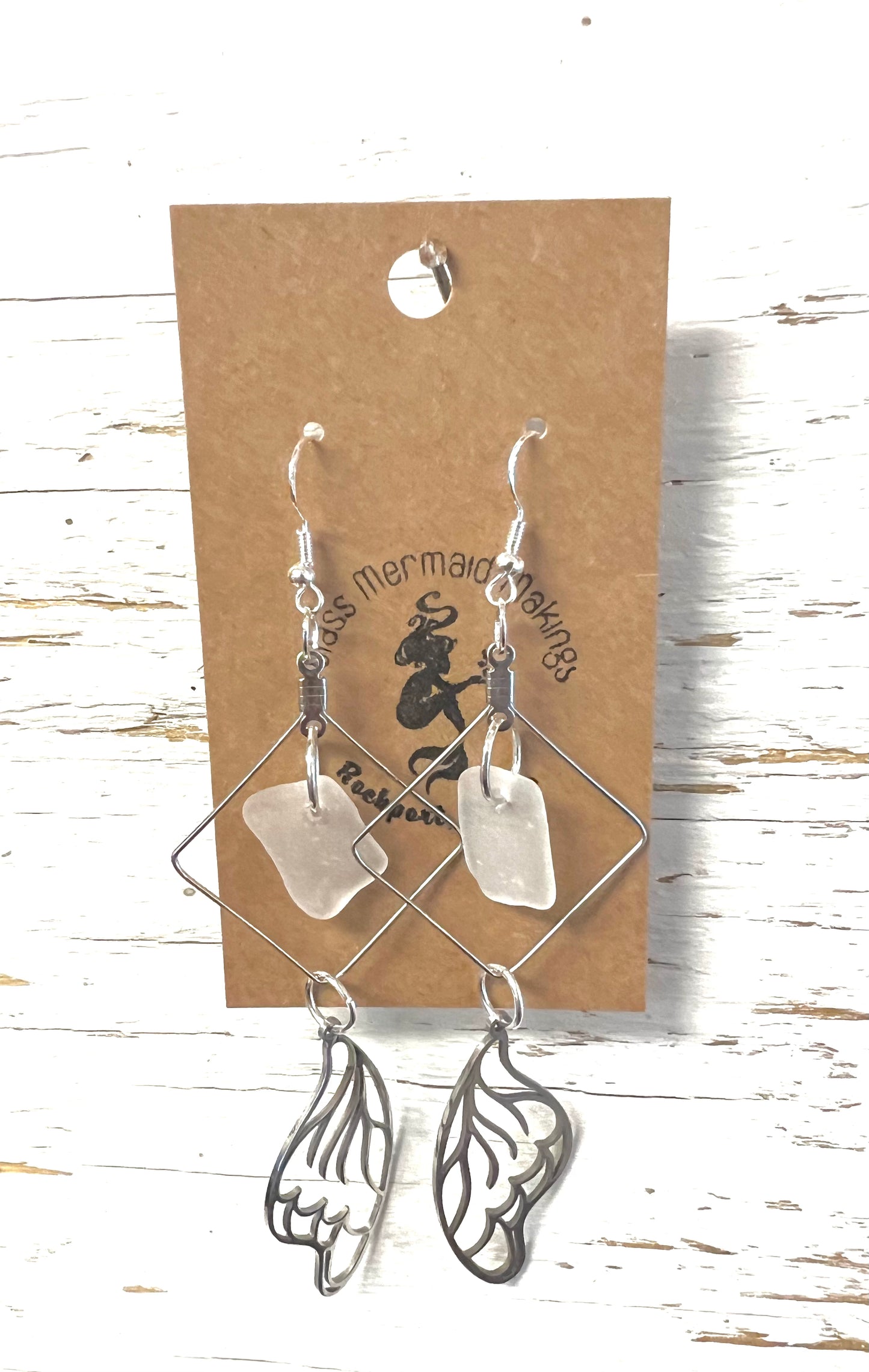 White Butterfly Earrings