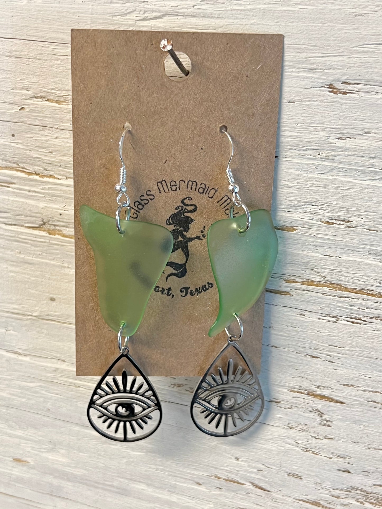 Green Eye Earrings