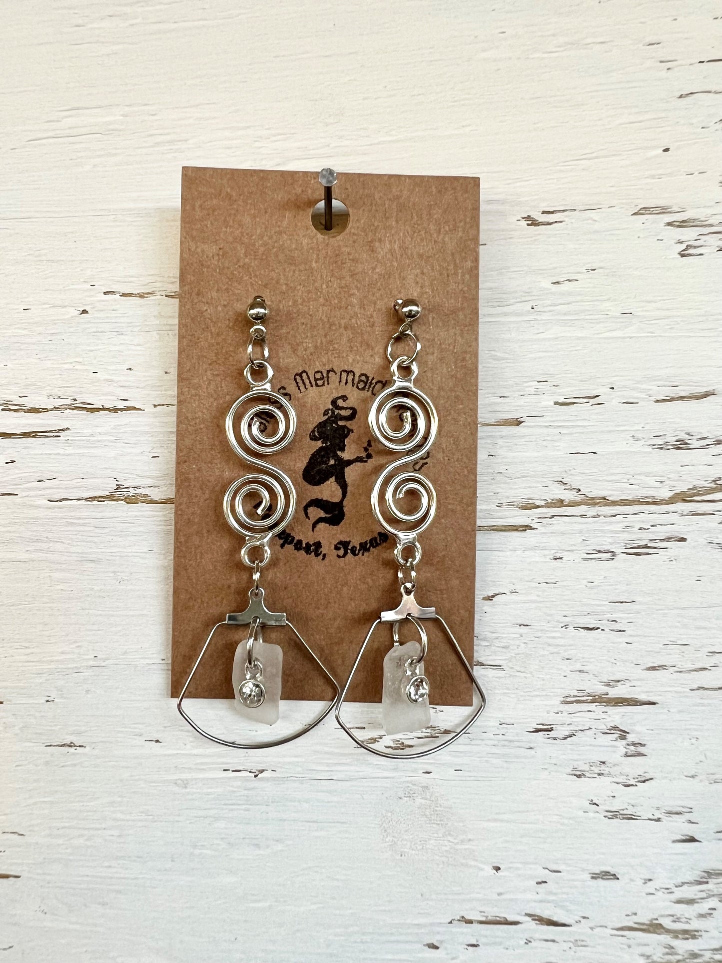 White Spiral Dangles