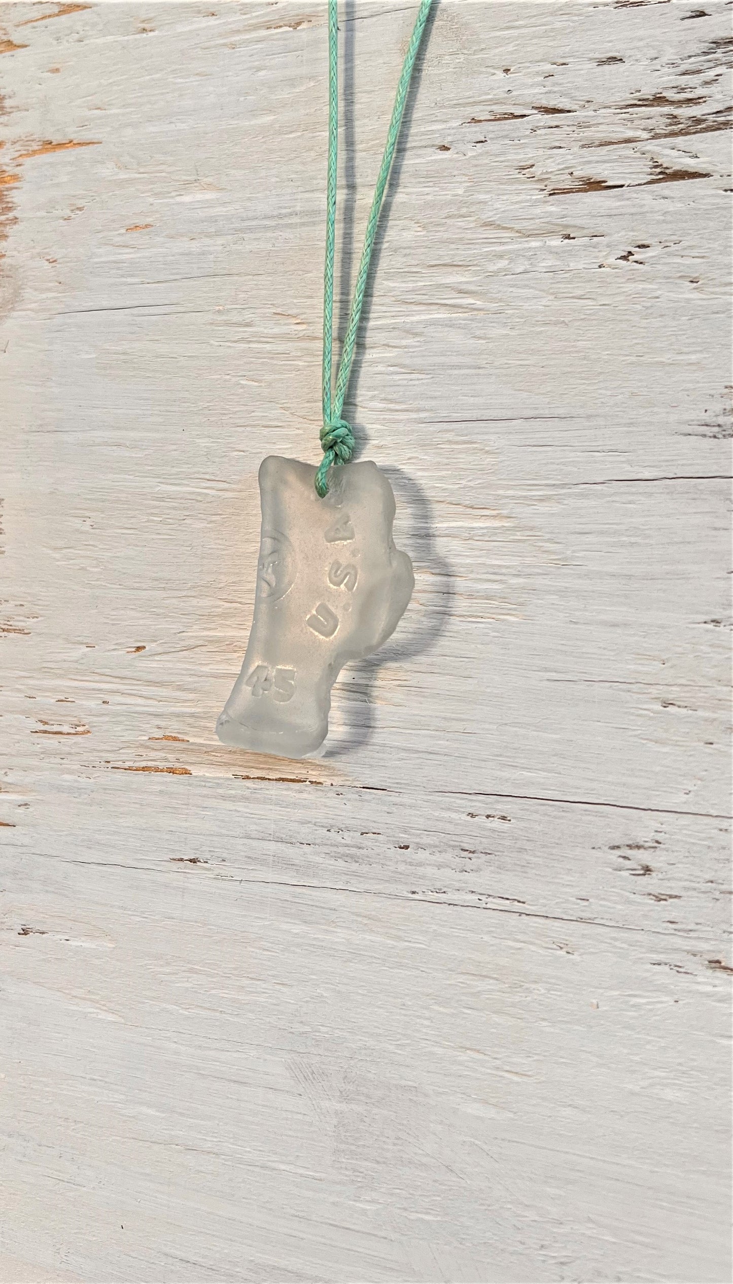 White Chunky Bottle Sea Glass Necklace