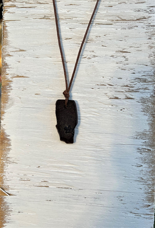 Deep Brown Bottle Chunk Necklace