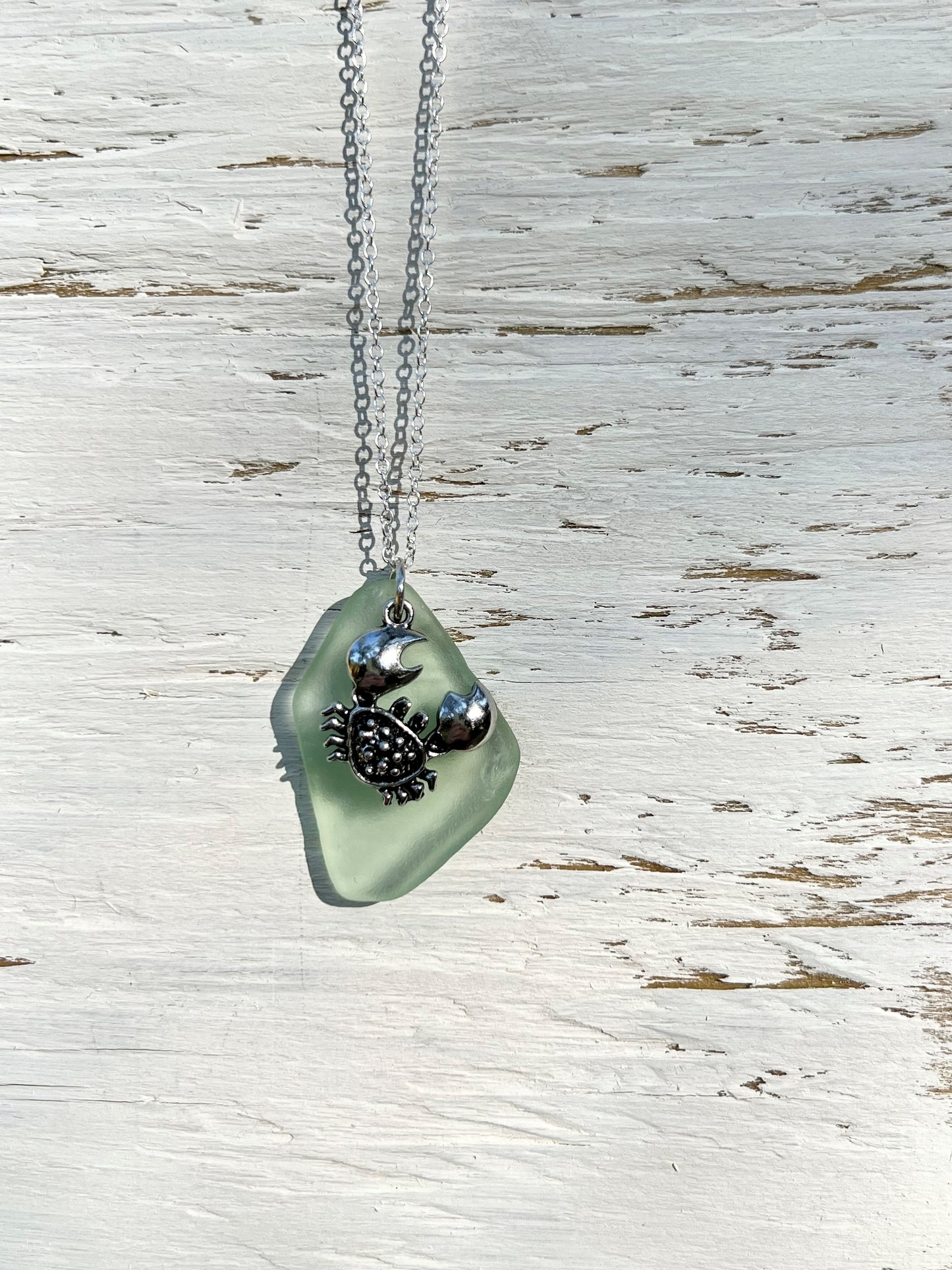 Mint Green Crab Necklace