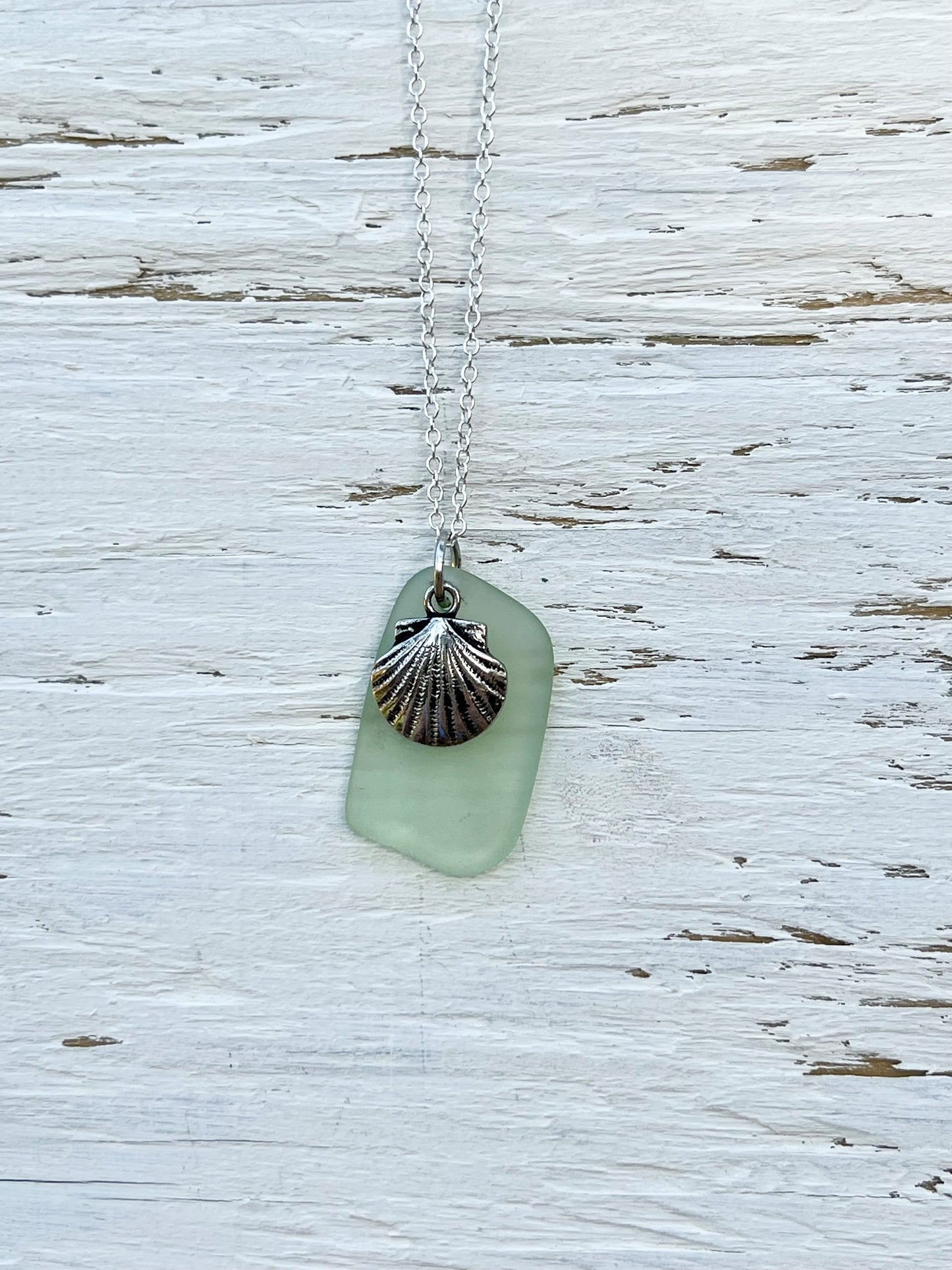 Mint Clam Shell Necklace