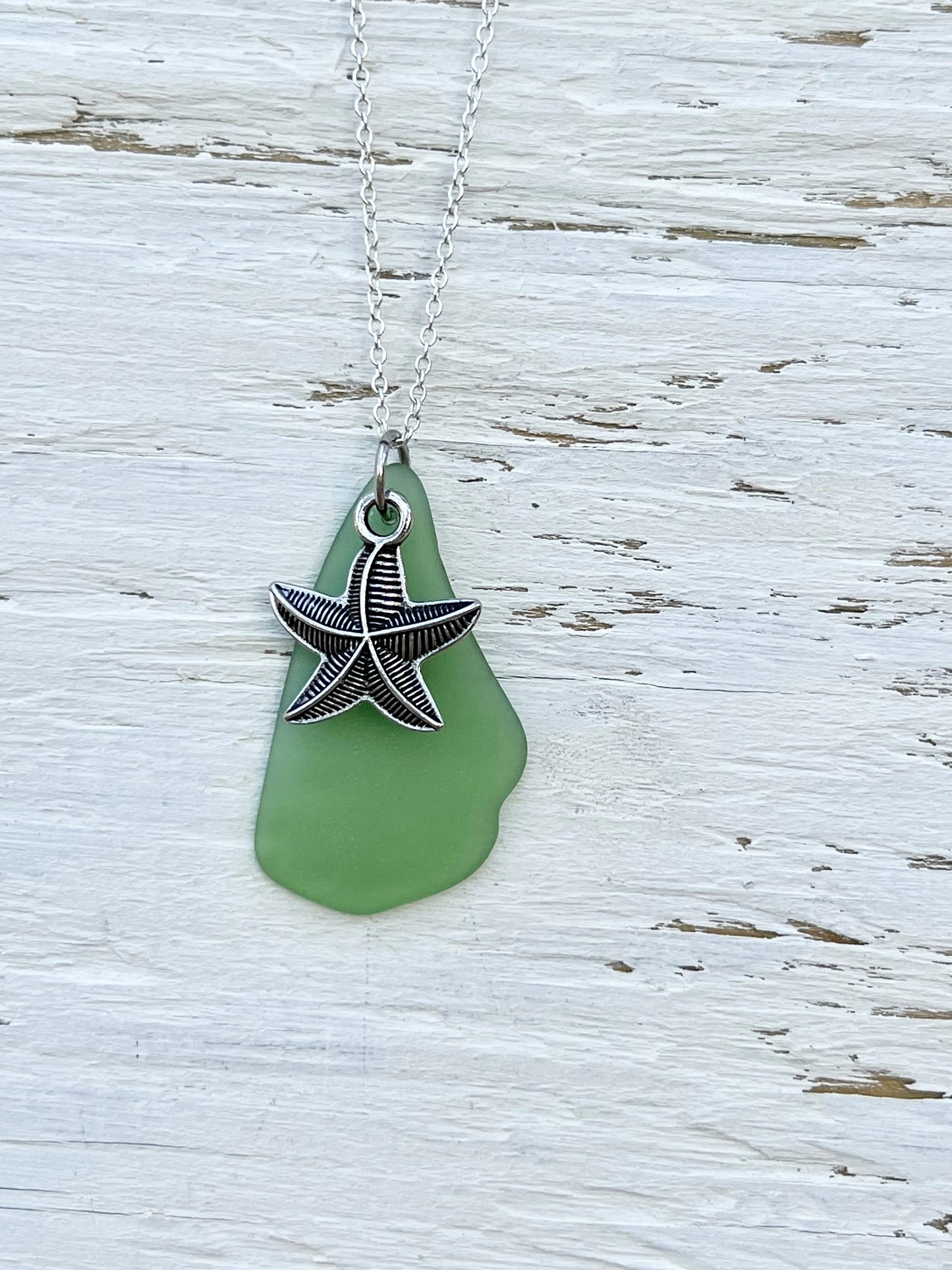 Green Chunky Sea Star Necklace