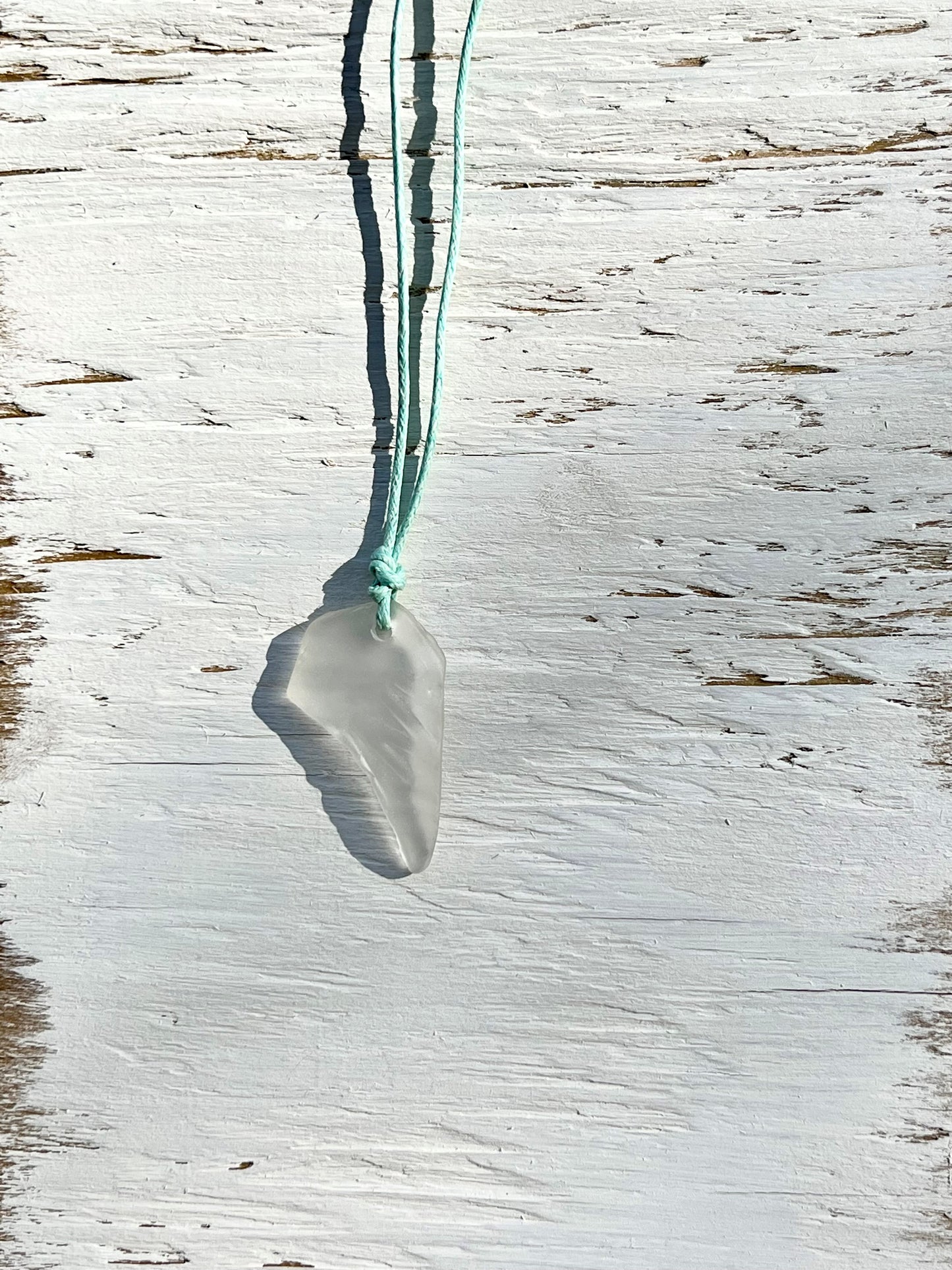 White Jar Sea Glass Necklace