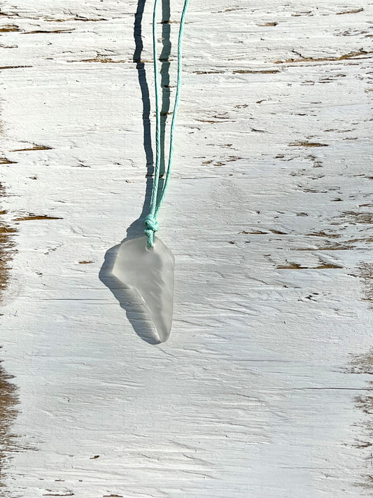 White Jar Sea Glass Necklace