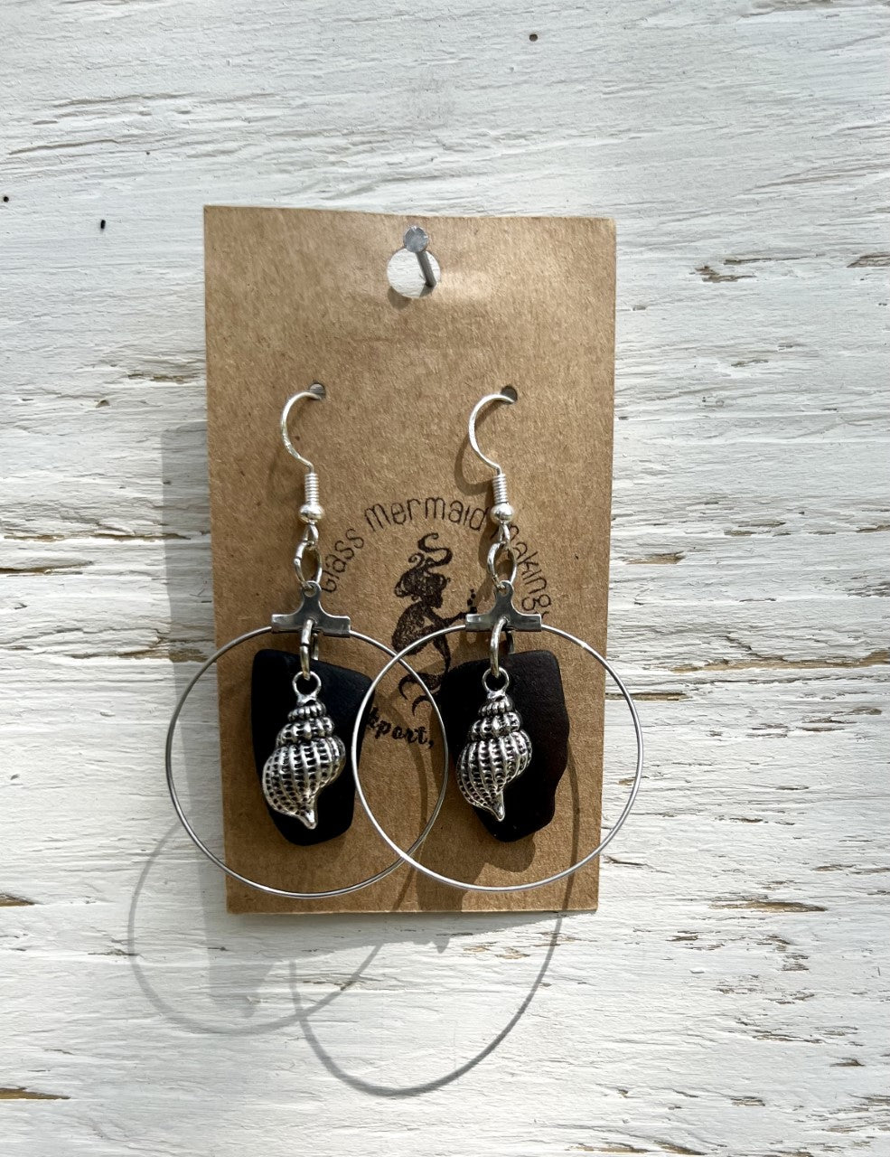 Black Seashell Dangle