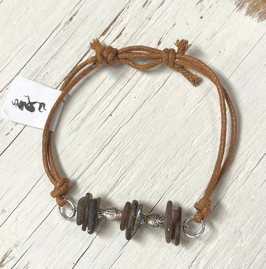 Brown Stacked Fish Bracelet