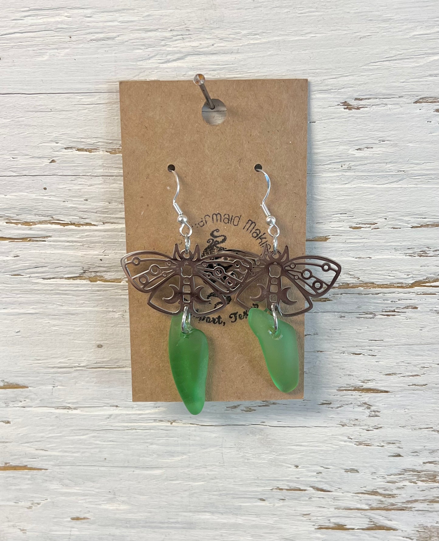 Green Moth Dangles