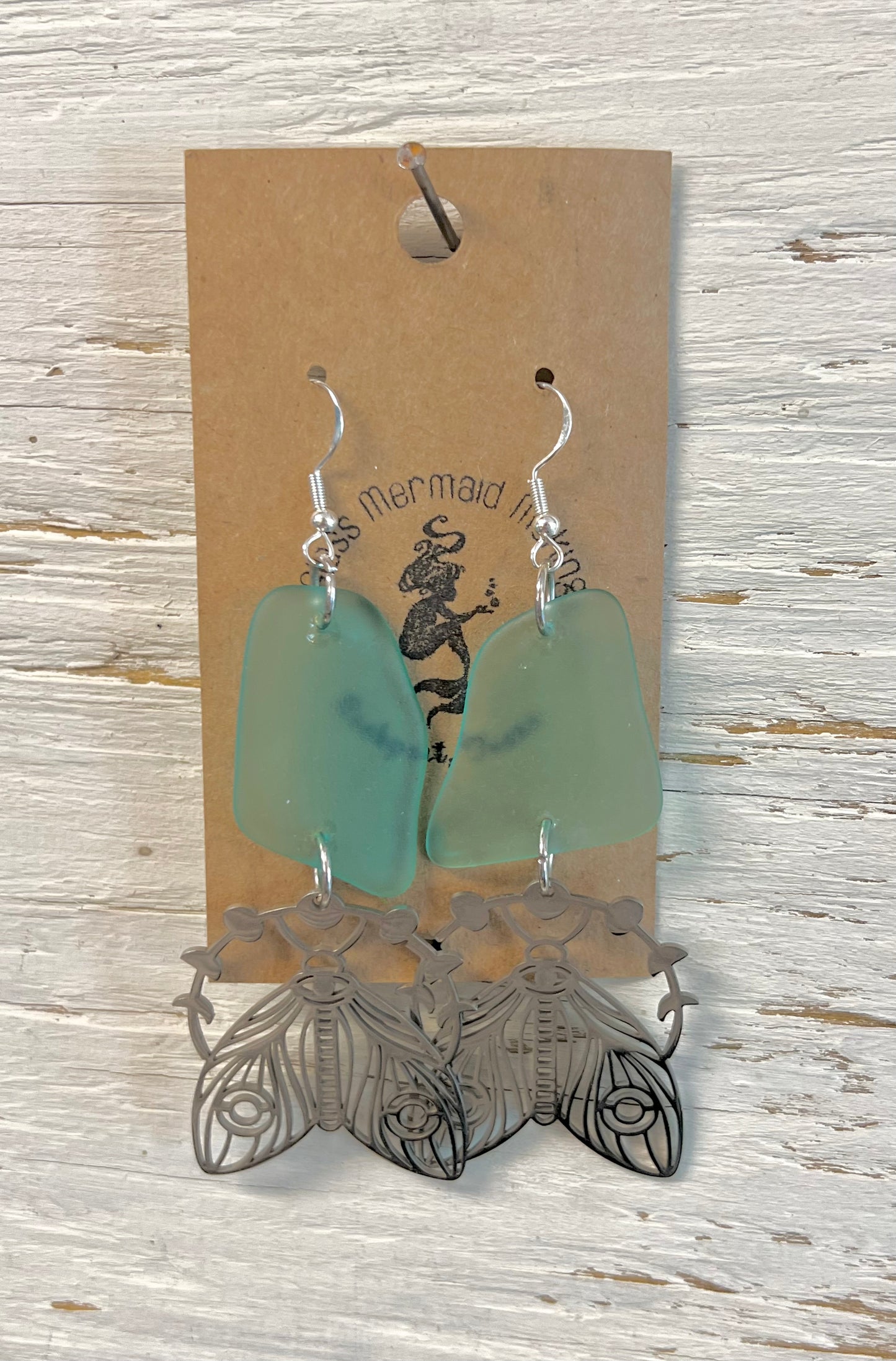 Large Aqua Moth Dangles