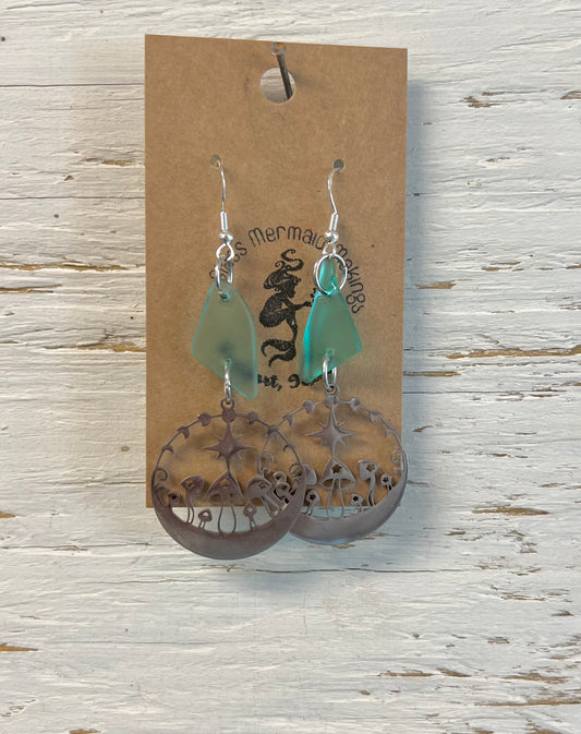 Aqua Mushroom Dangles