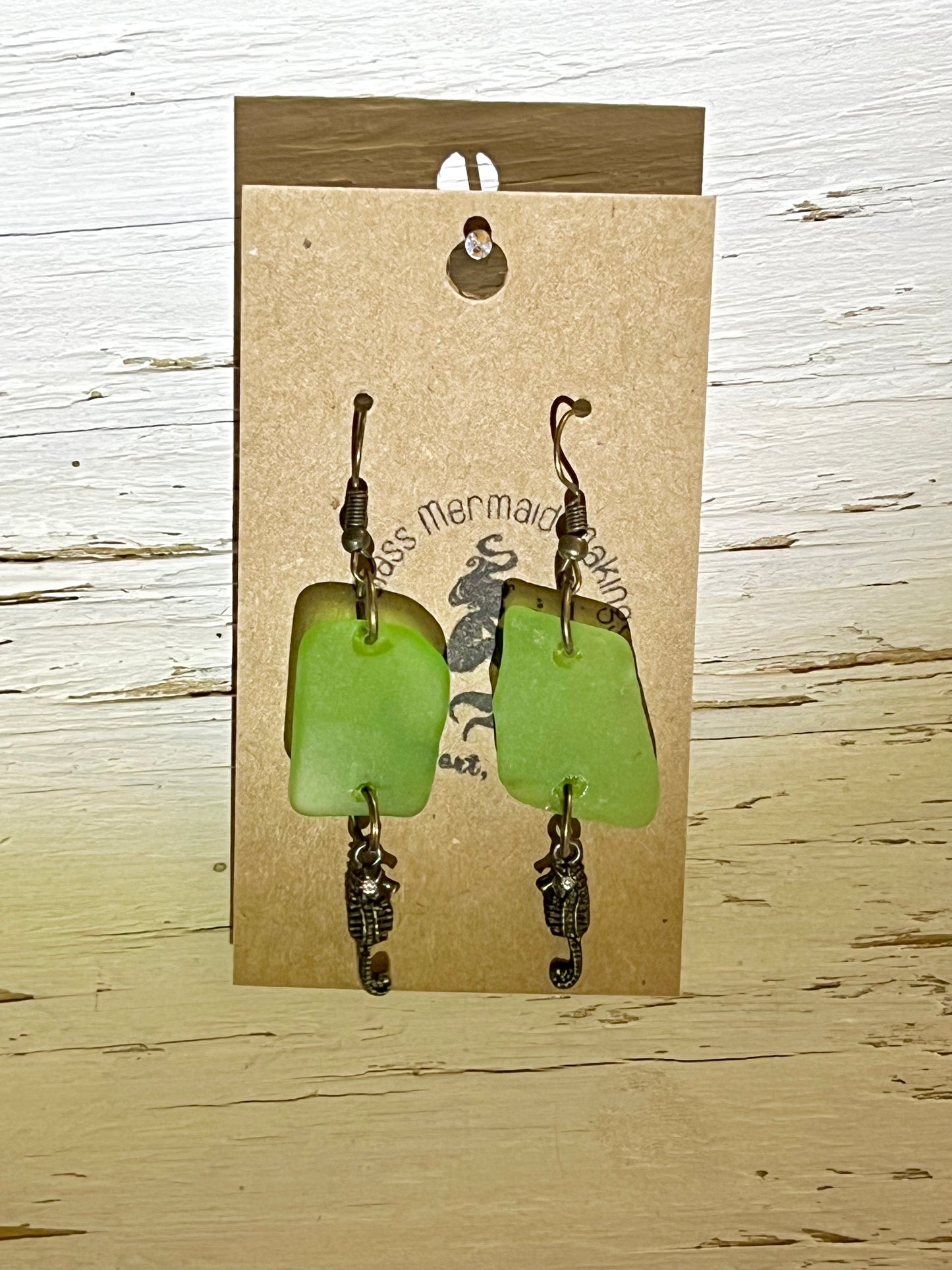 Green Sea Horse Dangles