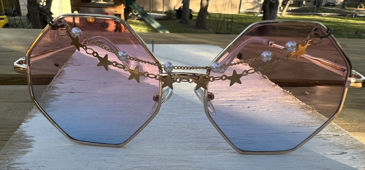 Pink Ombre Octagon Gypsy Glasses