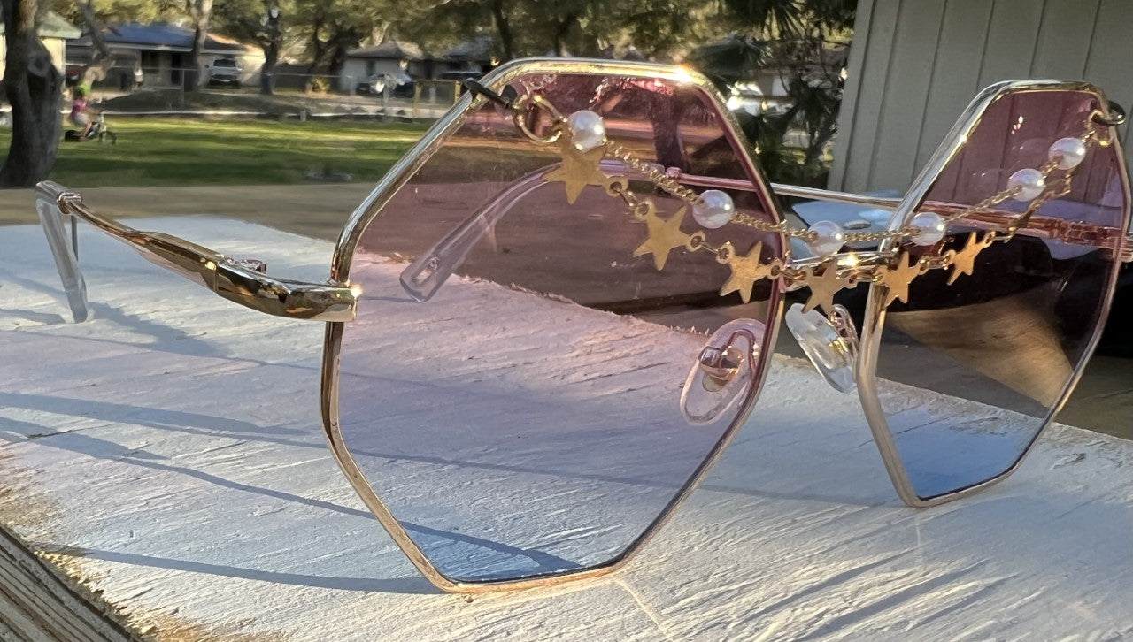 Pink Ombre Octagon Gypsy Glasses